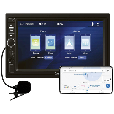 SAL Auto radio, 4 x 45W, 7" LCD Display, BT, USB, microSD, VBX910